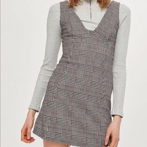 topshop tartan pinafore dress